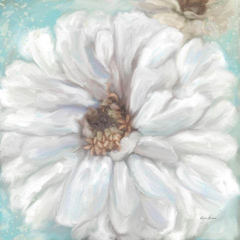 Zinnia II Gold Ornate Wood Framed Art Print with Double Matting by Murdock, Ramona