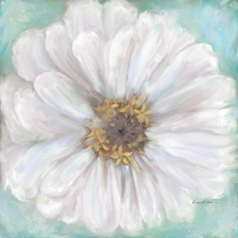 Zinnia V White Modern Wood Framed Art Print by Murdock, Ramona