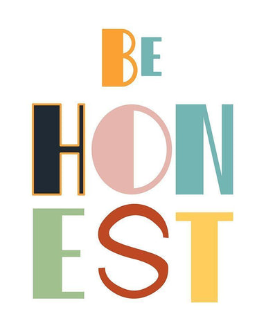 Be Honest White Modern Wood Framed Art Print with Double Matting by Murdock, Ramona
