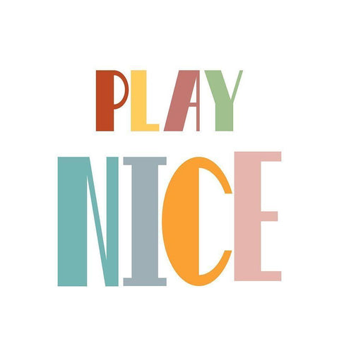 Play Nice White Modern Wood Framed Art Print by Murdock, Ramona