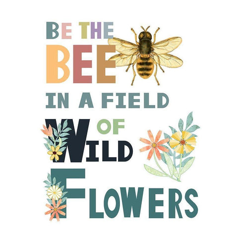 Be the Bee Black Modern Wood Framed Art Print with Double Matting by Murdock, Ramona