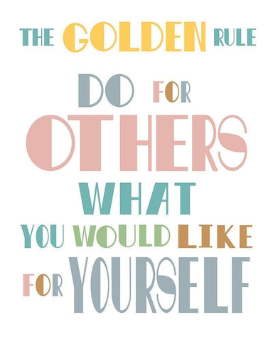 The Golden Rule White Modern Wood Framed Art Print with Double Matting by Murdock, Ramona