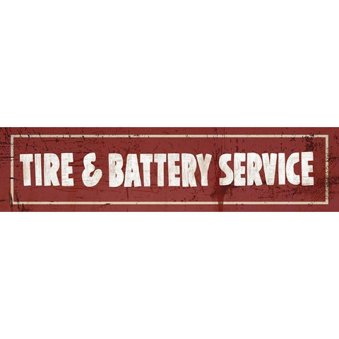 Tire and Battery Sign Black Modern Wood Framed Art Print by Murdock, Ramona