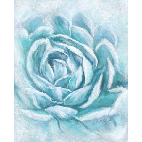 Aqua Succulent II Black Modern Wood Framed Art Print by Murdock, Ramona