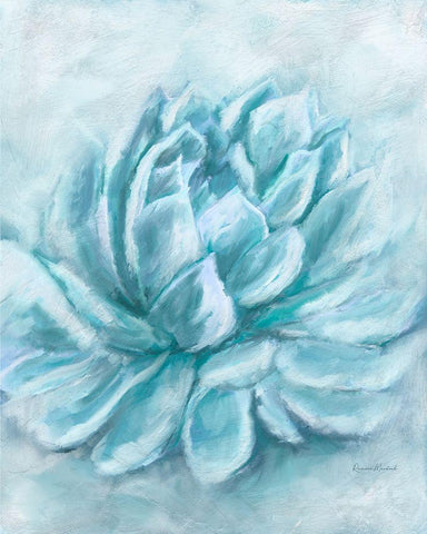 Aqua Succulent III White Modern Wood Framed Art Print with Double Matting by Murdock, Ramona