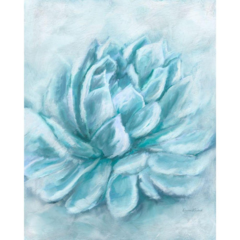 Aqua Succulent III Black Modern Wood Framed Art Print by Murdock, Ramona