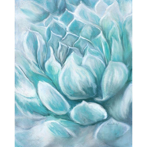 Aqua Succulent IV Gold Ornate Wood Framed Art Print with Double Matting by Murdock, Ramona