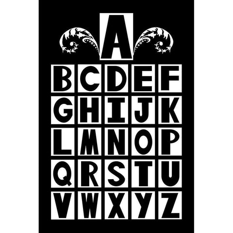 ABCDEFG White Modern Wood Framed Art Print by Murdock, Ramona