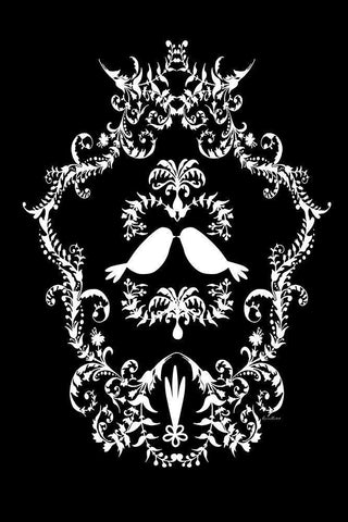 Tweet Tweet Black Ornate Wood Framed Art Print with Double Matting by Murdock, Ramona