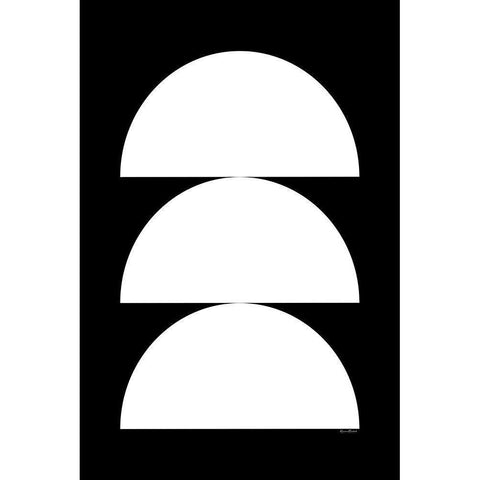 Geometric Balance Black Modern Wood Framed Art Print with Double Matting by Murdock, Ramona