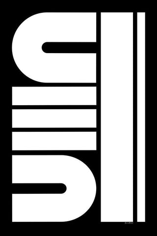 Geometric Mishmash Black Ornate Wood Framed Art Print with Double Matting by Murdock, Ramona