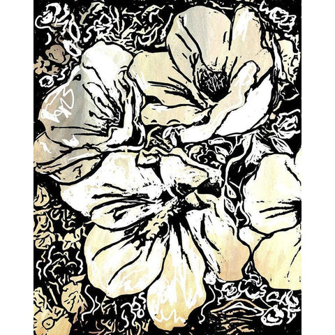 BW Floral No. 14 White Modern Wood Framed Art Print by Murdock, Ramona