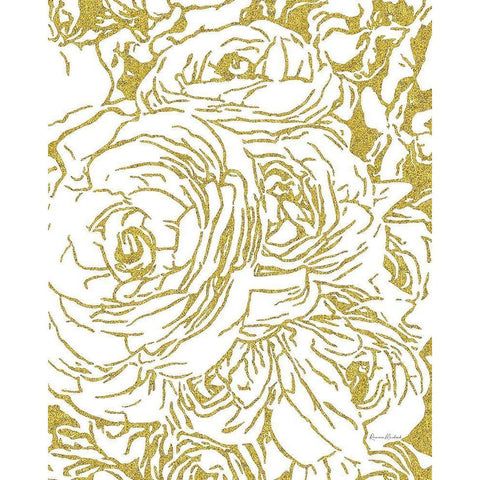 Roses No. 1 Black Modern Wood Framed Art Print with Double Matting by Murdock, Ramona