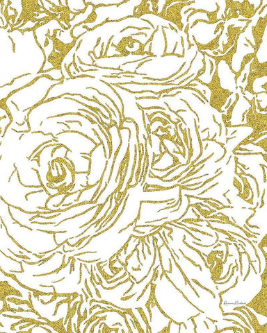 Roses No. 1 Black Ornate Wood Framed Art Print with Double Matting by Murdock, Ramona