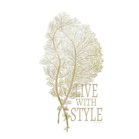 Live with Style White Modern Wood Framed Art Print by Murdock, Ramona