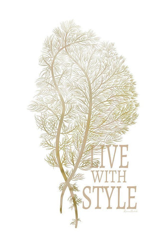 Live with Style White Modern Wood Framed Art Print with Double Matting by Murdock, Ramona