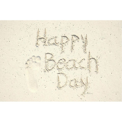 Happy Beach Day White Modern Wood Framed Art Print by Murdock, Ramona