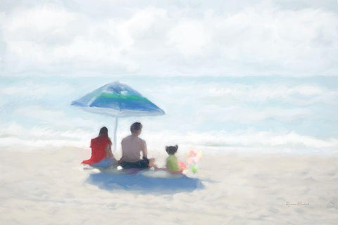 Family Beach Day Black Ornate Wood Framed Art Print with Double Matting by Murdock, Ramona