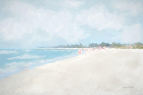 Beach Playday White Modern Wood Framed Art Print with Double Matting by Murdock, Ramona