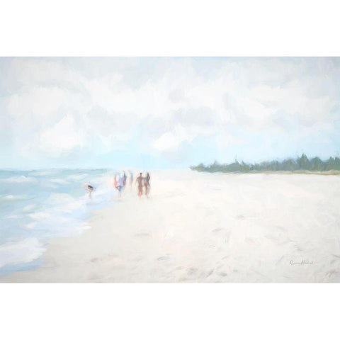 Seaside Strollers Black Modern Wood Framed Art Print with Double Matting by Murdock, Ramona