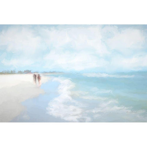 Shore Walk White Modern Wood Framed Art Print by Murdock, Ramona