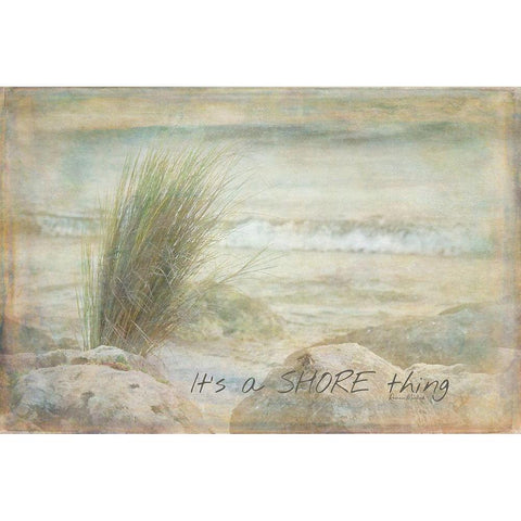Its a Shore Thing White Modern Wood Framed Art Print by Murdock, Ramona
