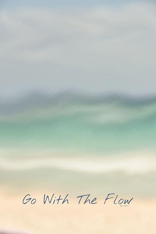 Go With the Flow White Modern Wood Framed Art Print with Double Matting by Murdock, Ramona