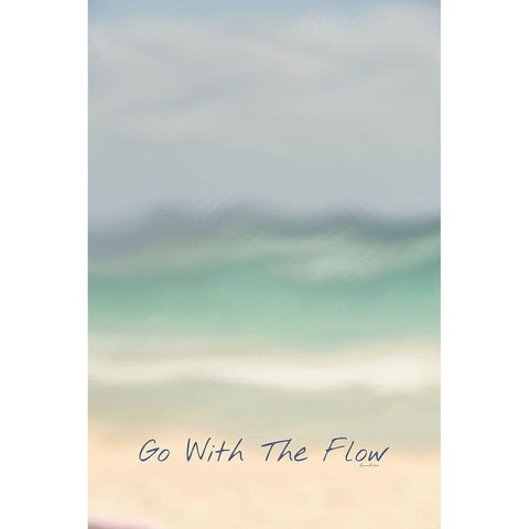 Go With the Flow Black Modern Wood Framed Art Print by Murdock, Ramona