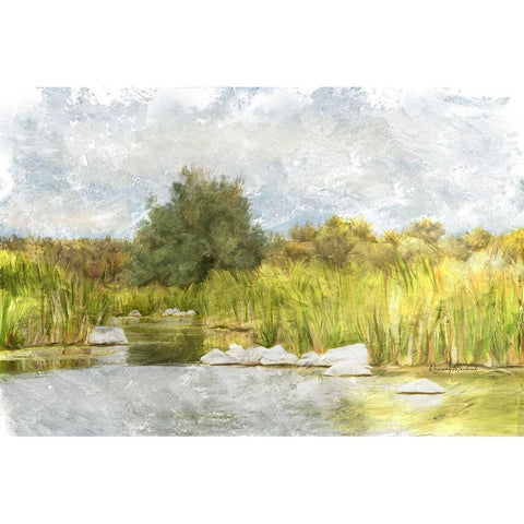 Marshy Wetlands No. 1 Black Modern Wood Framed Art Print by Murdock, Ramona