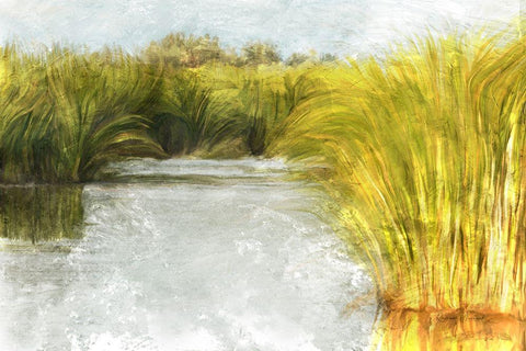 Marshy Wetlands No. 2 White Modern Wood Framed Art Print with Double Matting by Murdock, Ramona