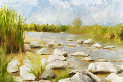 Marshy Wetlands No 4 White Modern Wood Framed Art Print with Double Matting by Murdock, Ramona