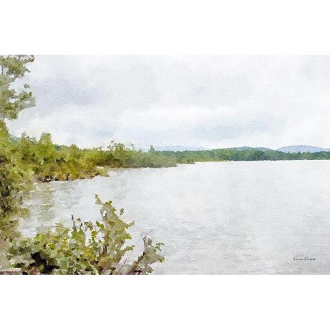 Mountain Lakeshore No. 1 Gold Ornate Wood Framed Art Print with Double Matting by Murdock, Ramona