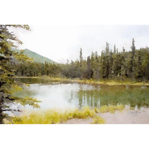 Mountain Lakeshore No. 3 White Modern Wood Framed Art Print by Murdock, Ramona