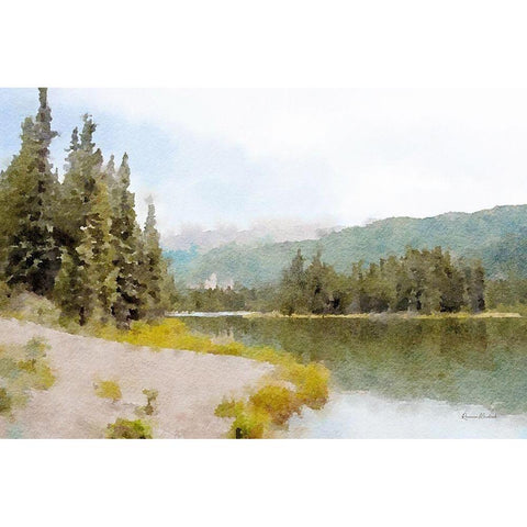 Mountain Lakeshore No. 4 Gold Ornate Wood Framed Art Print with Double Matting by Murdock, Ramona