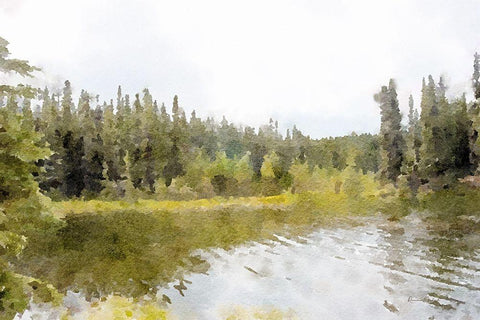 Mountain Paradise No. 2 Black Ornate Wood Framed Art Print with Double Matting by Murdock, Ramona