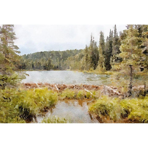 Mountain Paradise No. 3 Black Modern Wood Framed Art Print by Murdock, Ramona