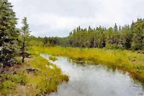 Mountain Paradise No. 4 White Modern Wood Framed Art Print with Double Matting by Murdock, Ramona