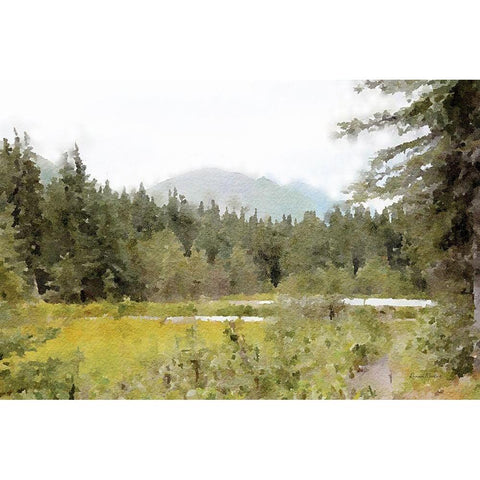 Mountain Tranquility No. 1 White Modern Wood Framed Art Print by Murdock, Ramona