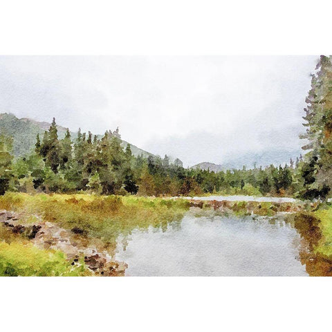 Mountain Tranquility No. 2 White Modern Wood Framed Art Print by Murdock, Ramona