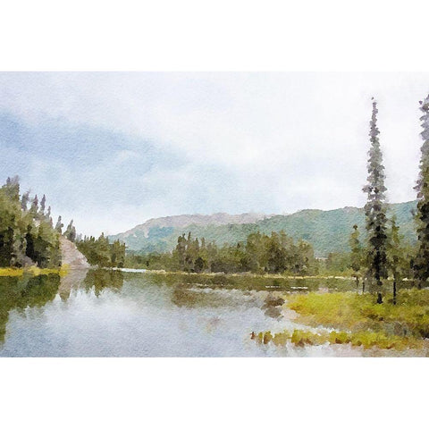Mountain Tranquility No. 3 Gold Ornate Wood Framed Art Print with Double Matting by Murdock, Ramona
