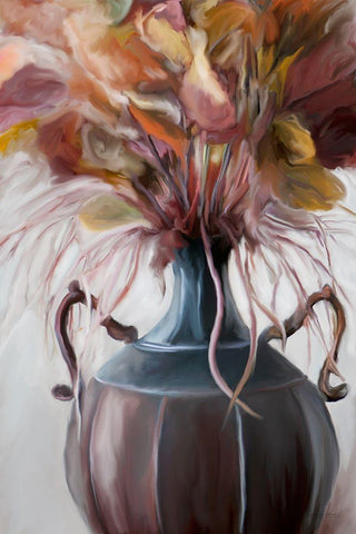 Autumn Bouquet I White Modern Wood Framed Art Print with Double Matting by Murdock, Ramona