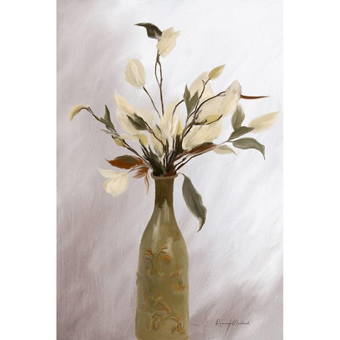 Autumn Magnolias White Modern Wood Framed Art Print by Murdock, Ramona