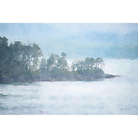 Indigo Bay No. 1 Black Modern Wood Framed Art Print by Murdock, Ramona