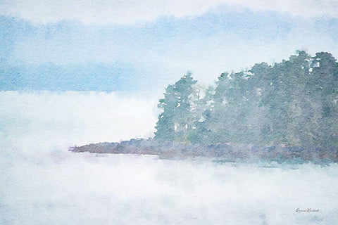 Indigo Bay No. 2 Black Ornate Wood Framed Art Print with Double Matting by Murdock, Ramona