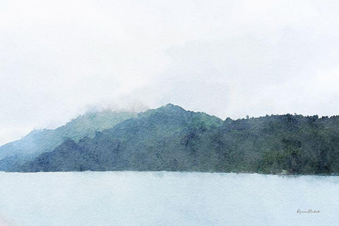 Indigo Bay No. 3 White Modern Wood Framed Art Print with Double Matting by Murdock, Ramona