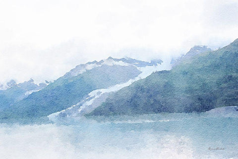 Indigo Bay No. 4 Black Ornate Wood Framed Art Print with Double Matting by Murdock, Ramona