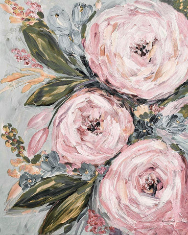 Garden Glories No. 1 Black Ornate Wood Framed Art Print with Double Matting by Murdock, Ramona