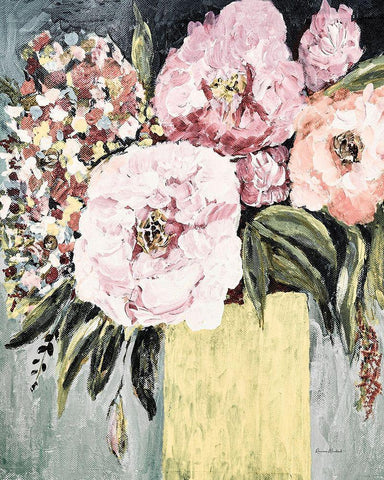 Garden Glories No. 3 Black Ornate Wood Framed Art Print with Double Matting by Murdock, Ramona