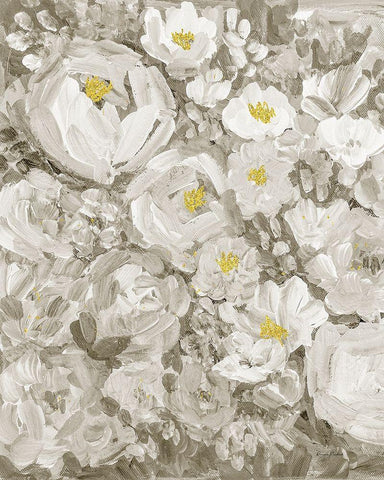 Glitter Garden No. 1 White Modern Wood Framed Art Print with Double Matting by Murdock, Ramona