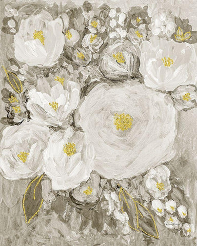 Glitter Garden No. 2 White Modern Wood Framed Art Print with Double Matting by Murdock, Ramona